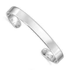 Sterling Silver Rhodium-plated Polished 6mm Children's Cuff Bangle - 3