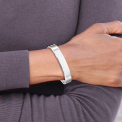 Sterling Silver Rhodium-plated Polished 8mm Children's Cuff Bangle - 2