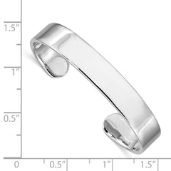 Sterling Silver Rhodium-plated Polished 8mm Children's Cuff Bangle - 2