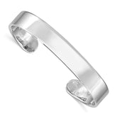 Sterling Silver Rhodium-plated Polished 8mm Children's Cuff Bangle