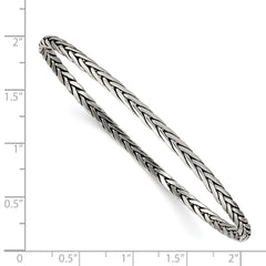 Sterling Silver Antiqued 3mm Slip-on Bangle