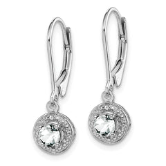 Sterling Silver Rhodium-plated Diam. & White Topaz Earrings - 2