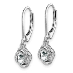 Sterling Silver Rhodium-plated Diam. & White Topaz Earrings - 3