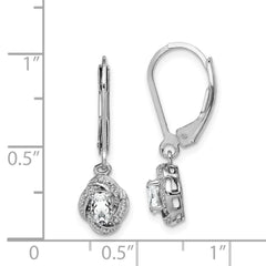 Sterling Silver Rhodium-plated Diam. & White Topaz Earrings - 3