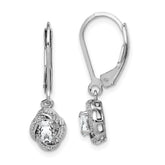 Sterling Silver Rhodium-plated Diam. & White Topaz Earrings - 3