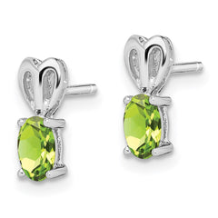 Sterling Silver Rhodium-plated Peridot Earrings
