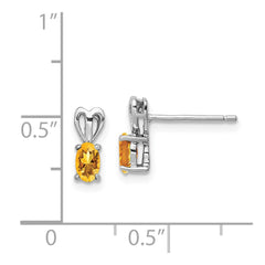 Sterling Silver Rhodium-plated Citrine Earrings - 2