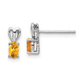 Sterling Silver Rhodium-plated Citrine Earrings - 2