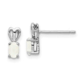 Sterling Silver Rhodium-plated Created Opal Earrings