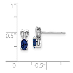 Sterling Silver Rhodium-plated Created Sapphire Earrings - 2