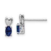Sterling Silver Rhodium-plated Created Sapphire Earrings - 2