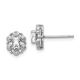 Sterling Silver Rhodium-plated White Topaz & Diam. Earrings - 3