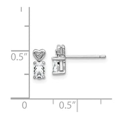 Sterling Silver Rhodium-plated White Topaz & Diam. Earrings - 4