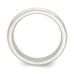 Sterling Silver 4mm Beveled Edge Size 13.5 Band