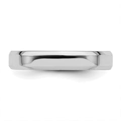 SS Rhodium-plated 4mm Bevel Edge Size 12 Band