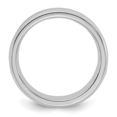 SS Rhodium-plated 5mm Bevel Edge Size 11.5 Band