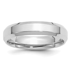 SS Rhodium-plated 5mm Bevel Edge Size 11.5 Band