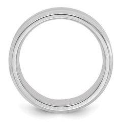 Sterling Silver Rhodium-plated 6mm Bevel Edge Size 10.5 Band