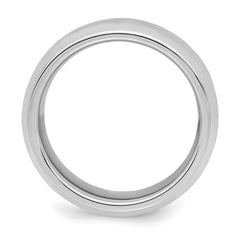 SS Rhodium-plated 7mm Bevel Edge Size 4.5 Band