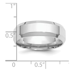 SS Rhodium-plated 7mm Bevel Edge Size 4.5 Band