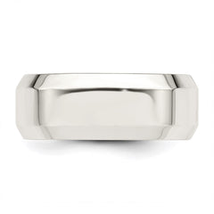 Sterling Silver 8mm Beveled Edge Size 12.5 Band