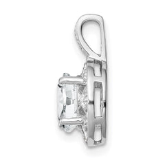 Sterling Silver Rhodium-plated Diam. & White Topaz Pendant - 2