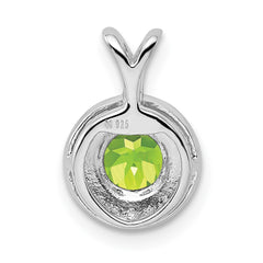 Sterling Silver Rhodium-plated Diam. & Peridot Pendant - 3
