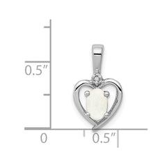 Sterling Silver Rhodium-plated Created Opal & Diam. Pendant - 2