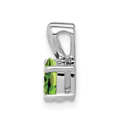 Sterling Silver Rhodium-plated Peridot Pendant - 3