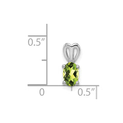 Sterling Silver Rhodium-plated Peridot Pendant - 3