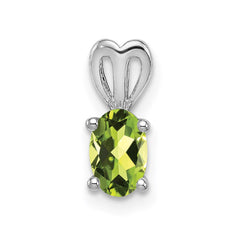 Sterling Silver Rhodium-plated Peridot Pendant - 3