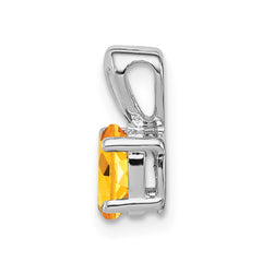 Sterling Silver Rhodium-plated Citrine Pendant - 2