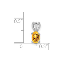 Sterling Silver Rhodium-plated Citrine Pendant - 2