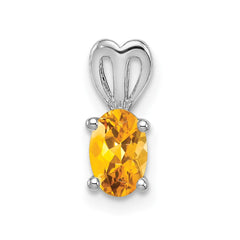 Sterling Silver Rhodium-plated Citrine Pendant - 2