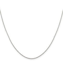 Sterling Silver Rhodium-plated .8mm 8 Sided Diamond-cut Box Chain - 7