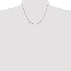 Sterling Silver Rhodium-plated 1mm 8 Sided Diamond-cut Box Chain - 4