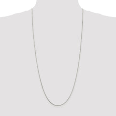 Sterling Silver Rhodium-plated 1mm 8 Sided Diamond-cut Box Chain - 5