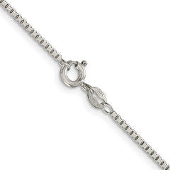 Sterling Silver Rhodium-plated 1.5mm 8 Sided Diamond-cut Box Chain - 7