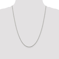 Sterling Silver Rhodium-plated 1.7mm 8 Sided D/C Mirror Box Chain - 3