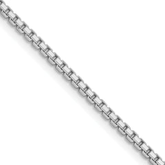 Sterling Silver Rhodium-plated 1.7mm 8 Sided D/C Mirror Box Chain - 4
