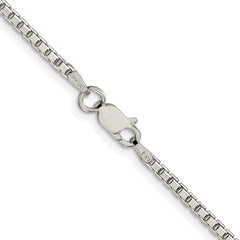 Sterling Silver Rhodium-plated 2mm 8 Sided Diamond-cut Box Chain - 7