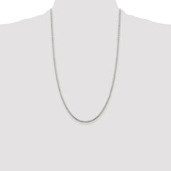 Sterling Silver Rhodium-plated 2mm 8 Sided Diamond-cut Box Chain - 3