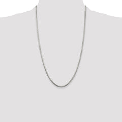 Sterling Silver 2.5mm 8 Sided Diamond-cut Box Chain - 4