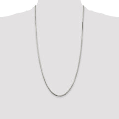 Sterling Silver 2.5mm 8 Sided Diamond-cut Box Chain - 8