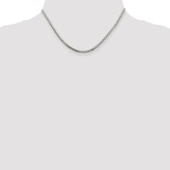 Sterling Silver Rhodium-plated 2.5mm 8 Sided Diamond-cut Box Chain - 7