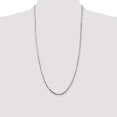 Sterling Silver Rhodium-plated 2.5mm 8 Sided Diamond-cut Box Chain - 3