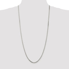 Sterling Silver Rhodium-plated 2.5mm 8 Sided Diamond-cut Box Chain - 4