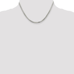 Sterling Silver 2.9mm 8 Sided Diamond-cut Box Chain