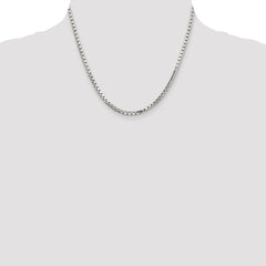 Sterling Silver 2.9mm 8 Sided Diamond-cut Box Chain - 5