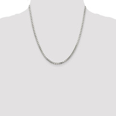 Sterling Silver 2.9mm 8 Sided Diamond-cut Box Chain - 2